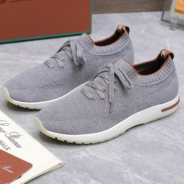 Lp Lady Flexy Walk Sneaker Gray Mix Orange Wool And Calfskin 310448