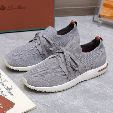 Lp Lady Flexy Walk Sneaker Flannel Gray Wool And Calfskin 310449
