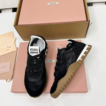 Miu Tyre Sneakers Black Suede Lace 456326