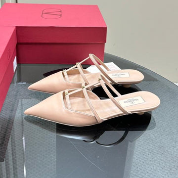 Vl Rockstud Wispy Nude Tan Calfskin Mule 20MM