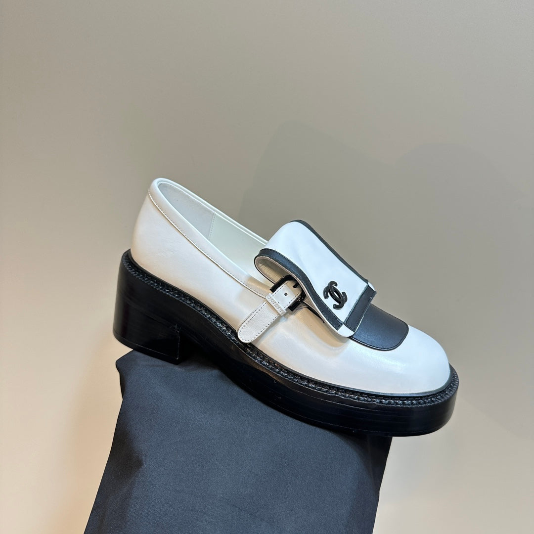 CC Moccasins 65MM White Calfskin
