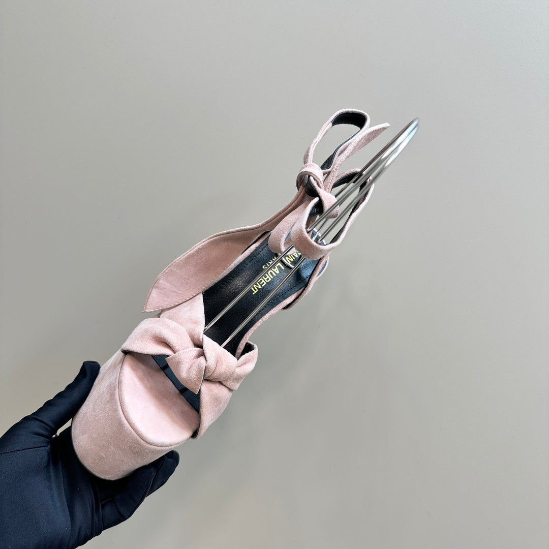 Bianca Platform Sandals In Light Pink Suede
