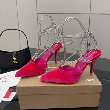 Cl Mules Dark Pink 8.5cm Material 299876