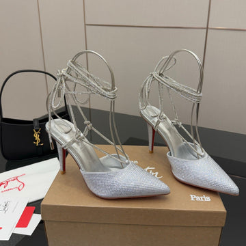 Cl Mules Silver 8.5cm Material 299878