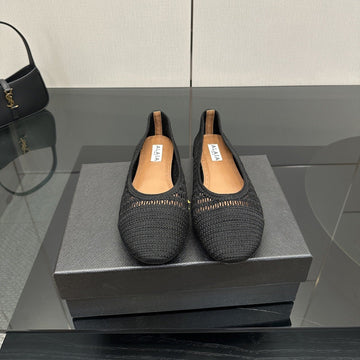 Alaïa 2025 Ballet Flat Black Raffia 433753