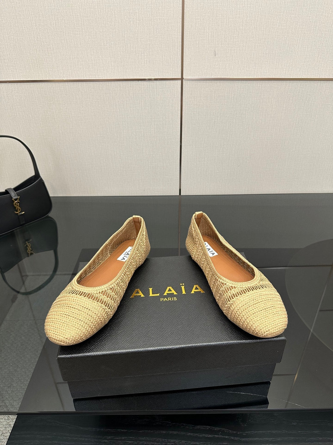 Alaïa 2025 Ballet Flat Beige Raffia 433756