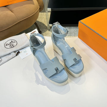 Elda Espadrille 80 Baby Blue Epsom Calfskin