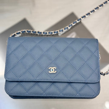 Woc 19CM Blue Jean Caviar Silver Hardware