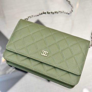 Woc 19CM Khaki Blue Caviar Silver Hardware