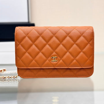 Woc 19CM Orange Caviar Gold Hardware