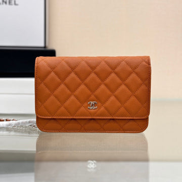 Woc 19CM Orange Caviar Silver Hardware
