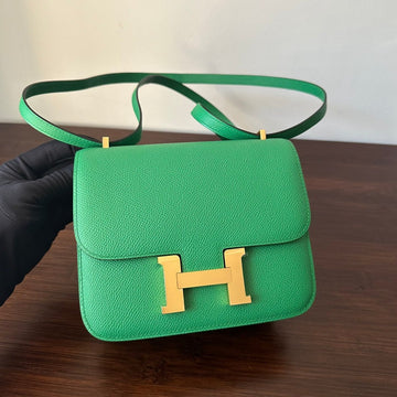 Constance 18 Green Epsom Gold Hardware