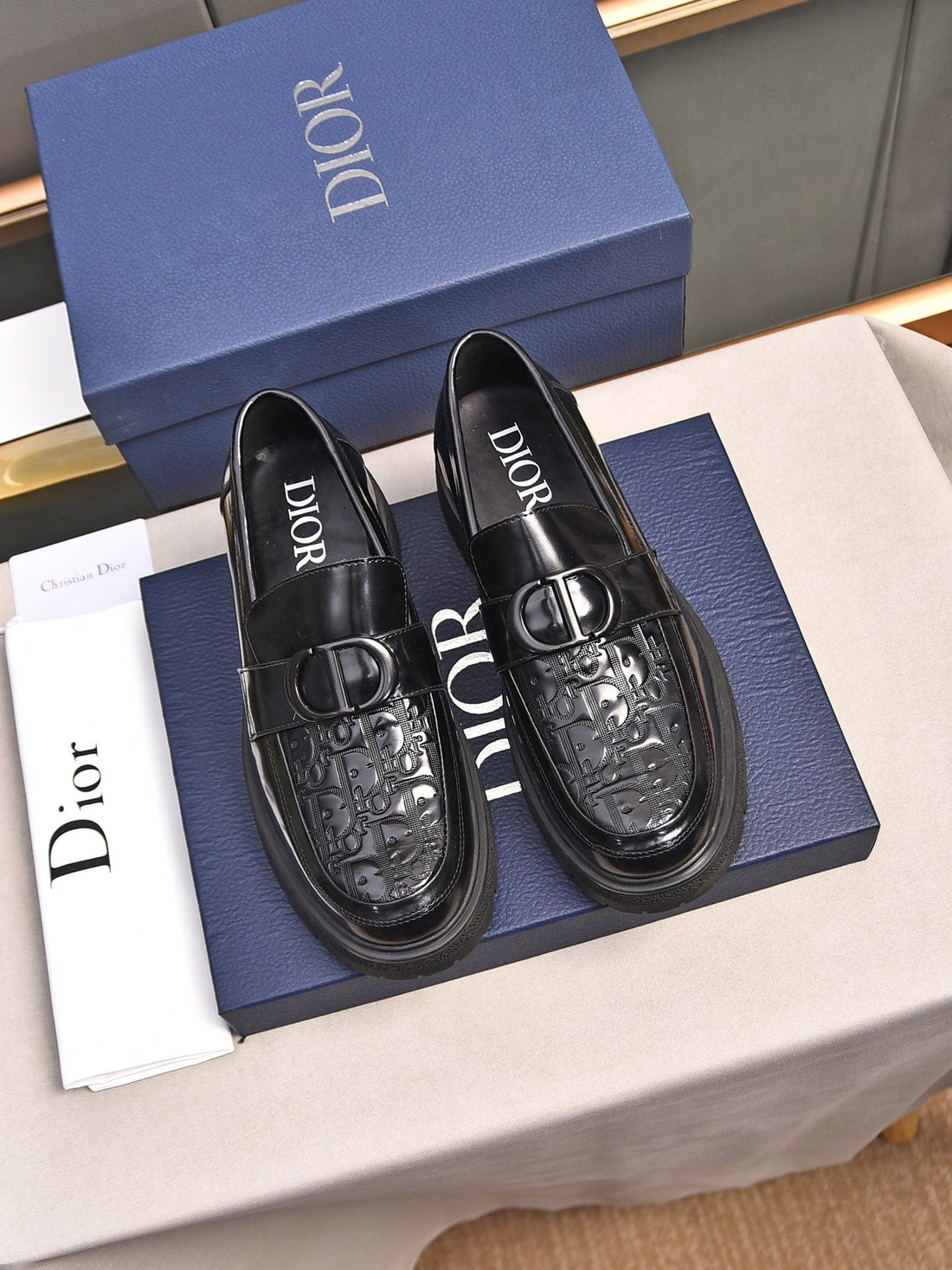 CD Symbol Explorer Loafer Glossy Black Monogram Calfskin