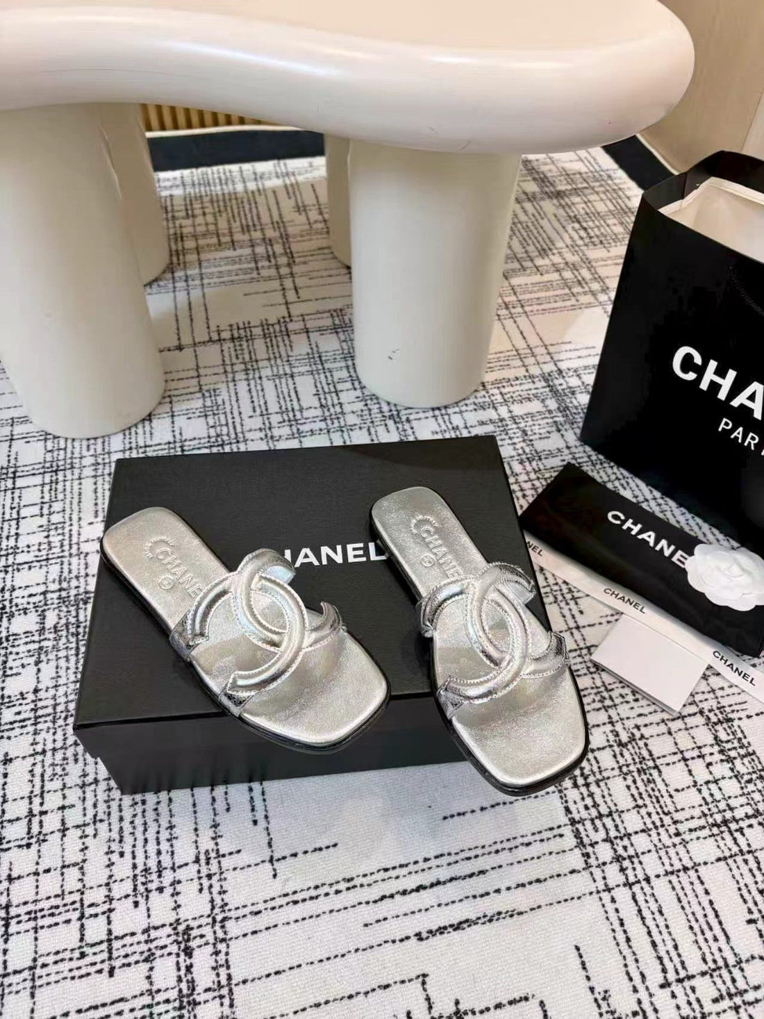CC 26S Open-Toe Sandal Sliver Sheepskin 681939