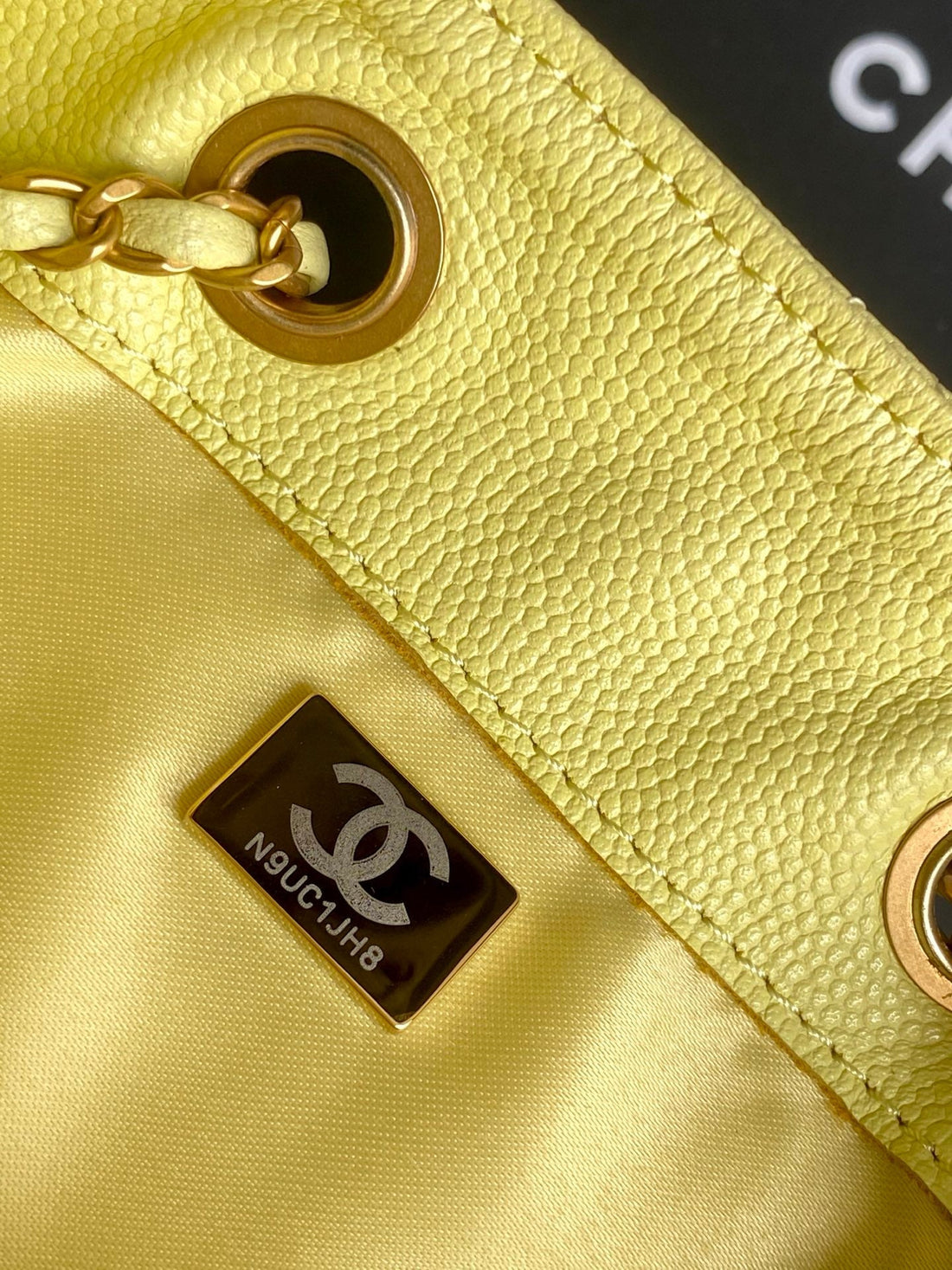 CC 25C Hobo Bags 40CM Lime Grained Calfskin