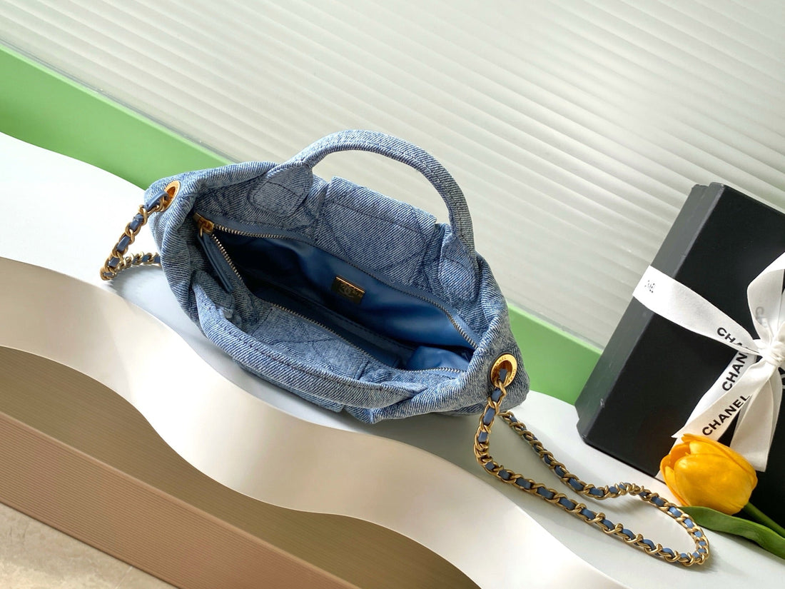 CC 25K Mini Bow Bag 26CM Blue Denim