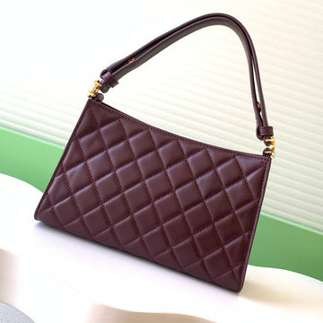 Chanel 25 Christmas Limited Hobo Shoulder Bag Burgundy Lambskin 324808