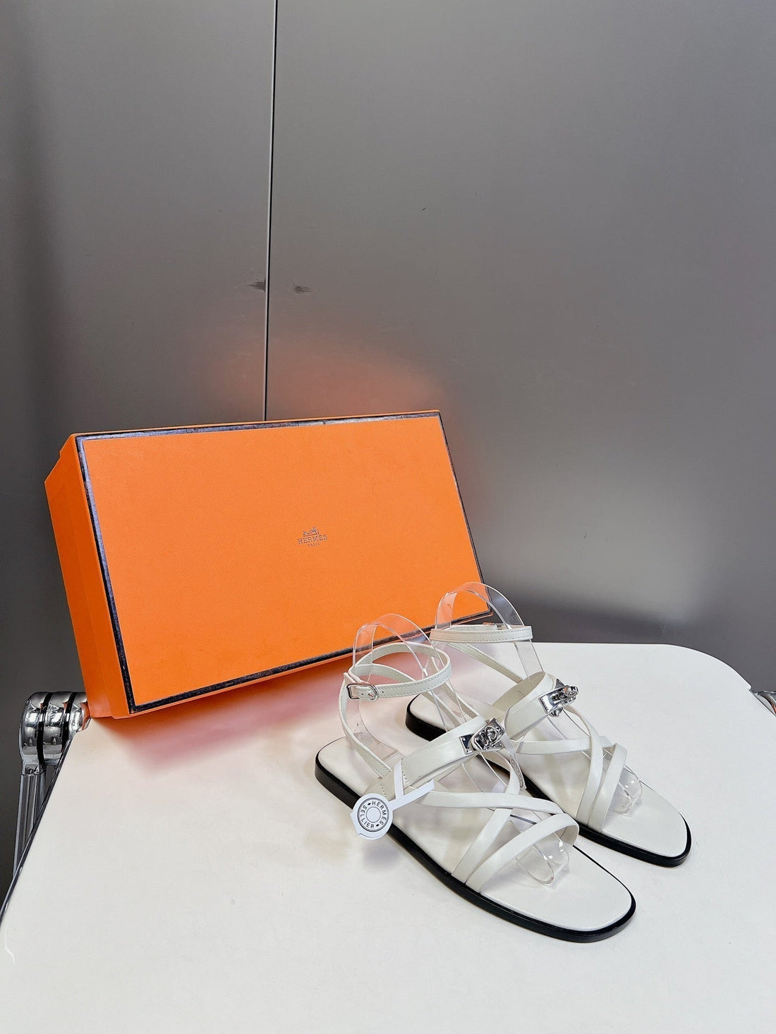 June Sandal White Calfskin