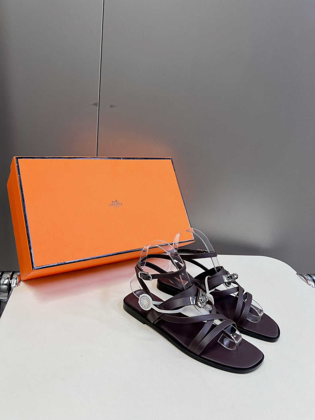 June Sandal Chocolate Calfskin