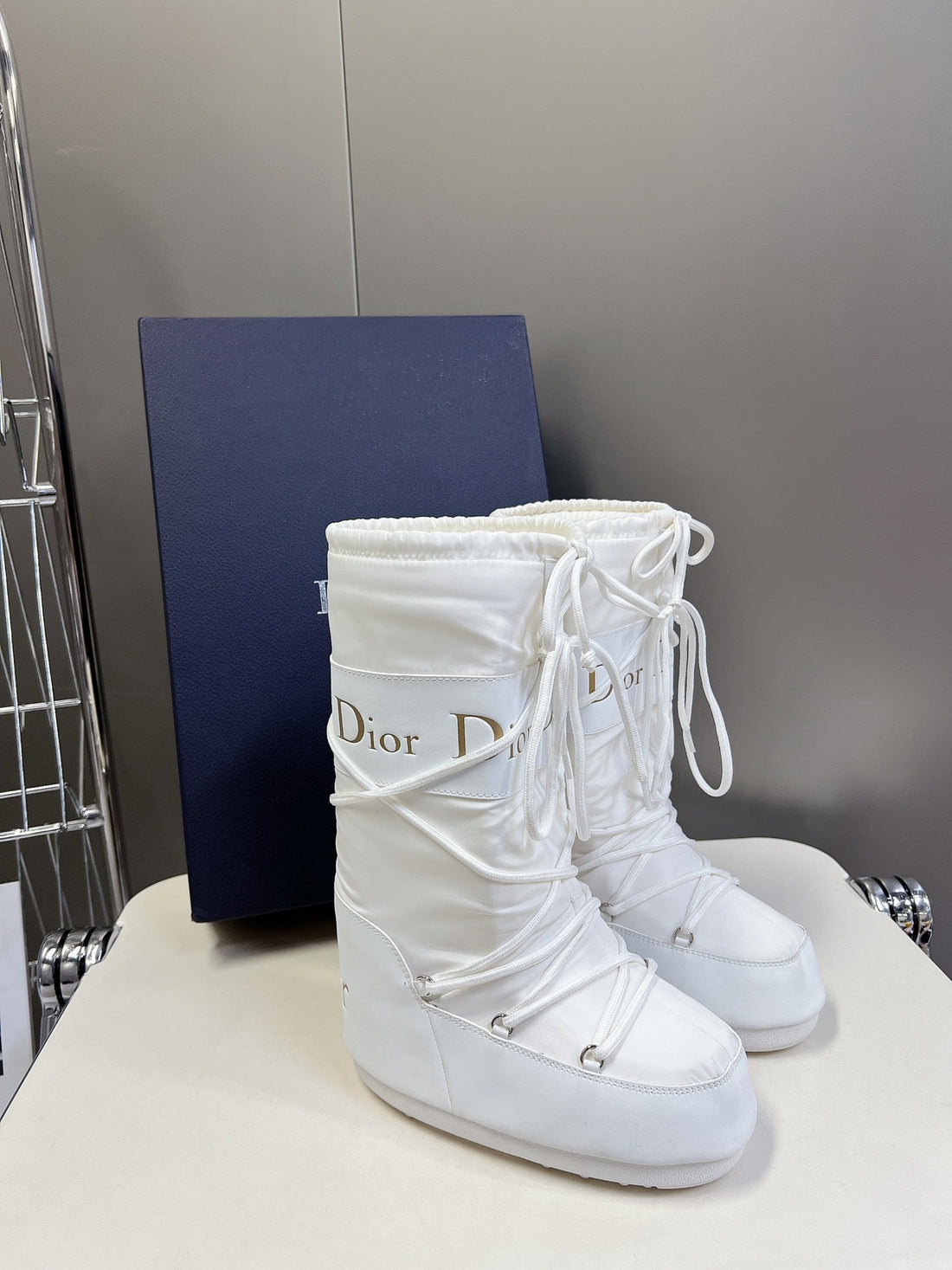 CD Short Boots 60MM In White Cowhide 989712