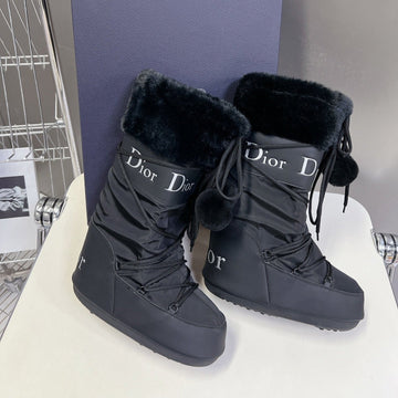 CD Short Boots 60MM In Black Cowhide With Feather 989723