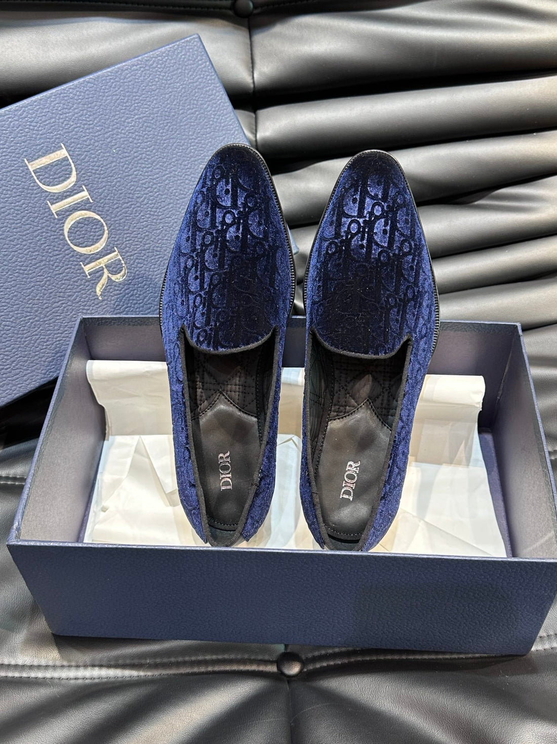 CD Timeless Oblique Loafer Navy Velvet