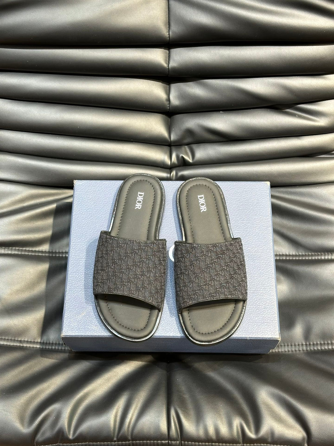 CD Slide Alidas Slipper Black Jacquard And Silk