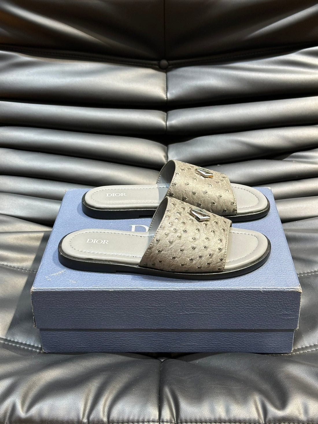 CD Alias Summer Slipper Sage Color Calfskin