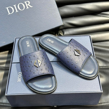 CD Alias Summer Slipper Navy Calfskin