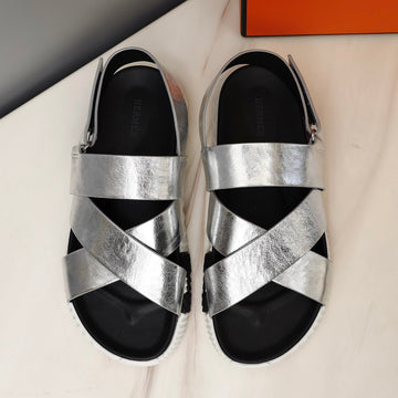 Hm Electric Sandal Silver Calfskin