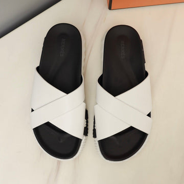 Hm Infra Sandal White And Black Lambskin