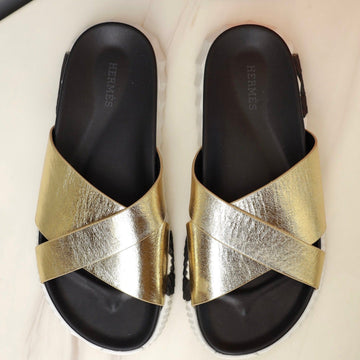 Hm Infra Sandal Gold Metallic Lambskin