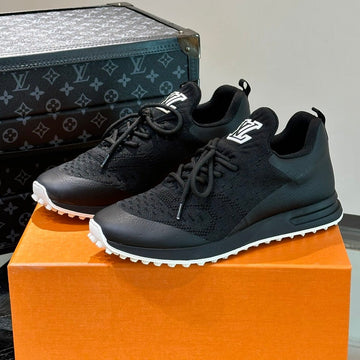 LV Sneakers In Black Calfskin And Fabric Breathable