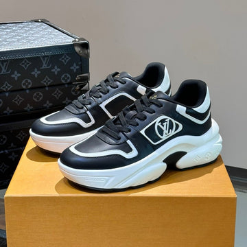 Neo Run Away Sneaker Black Mix White Calfskin