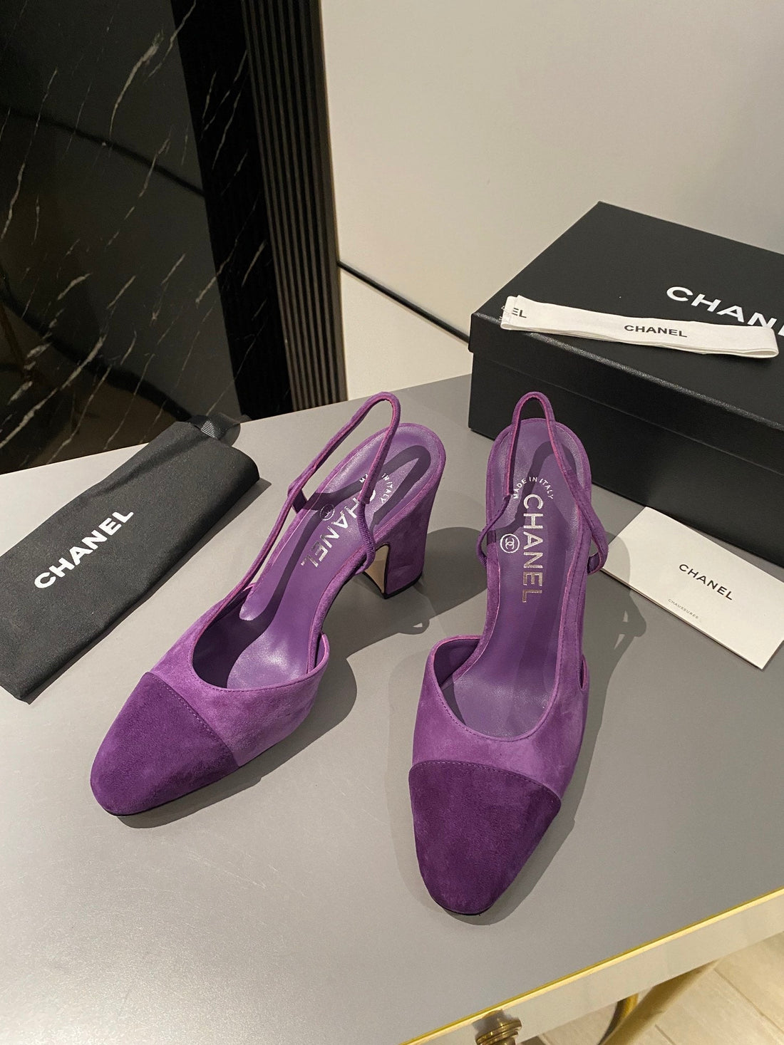 CC Slingback 95MM Purple Suede