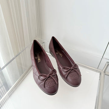 Chanel 2026 Ballet Flat Burgundy Quited Lambskin 697392