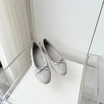 Chanel 2026 Ballet Flat Grey Quited Lambskin 697405