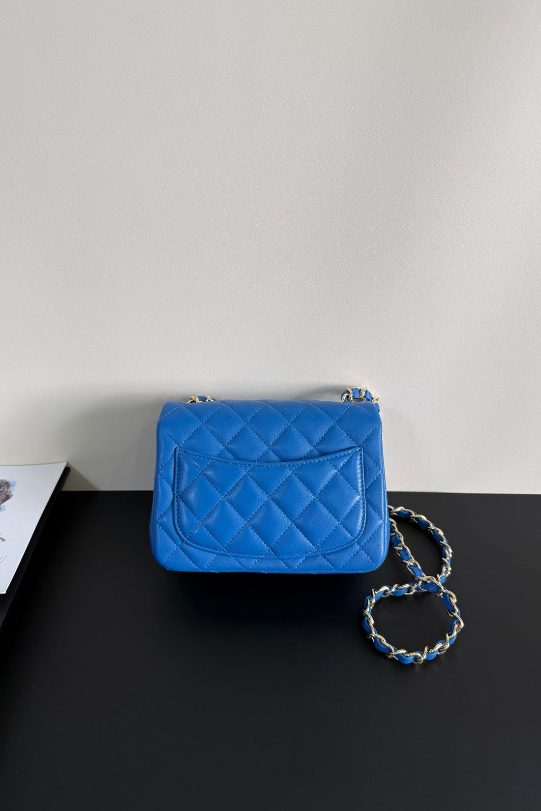 CC Flap Bag 17CM Cobalt Blue Sheepskin Ghw 284816