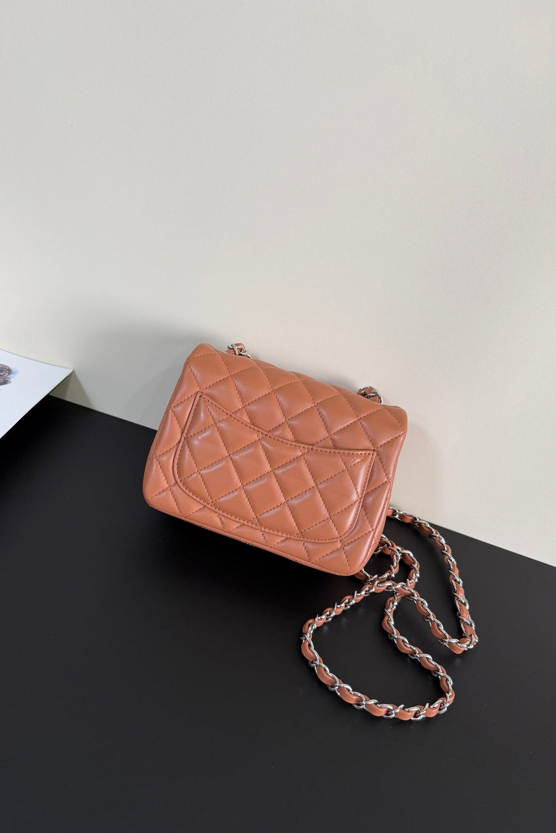 CC Flap Bag 17CM Brown Brick Sheepskin Shw 284818