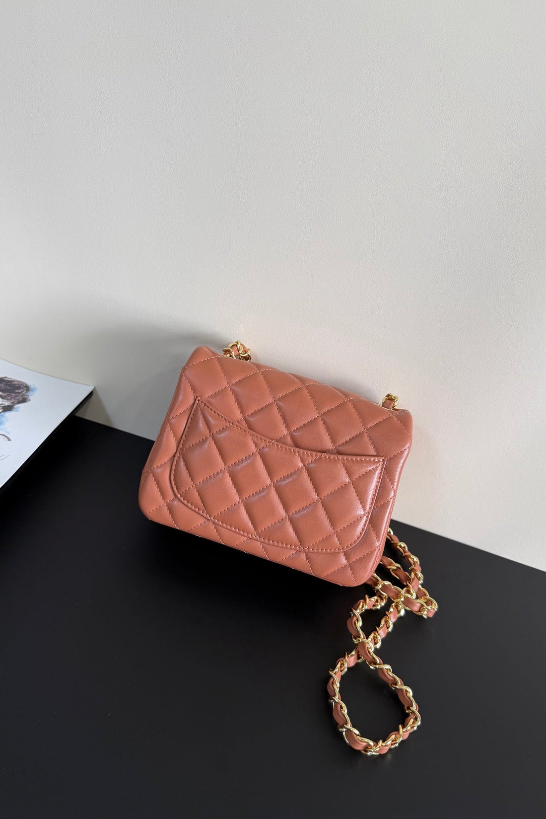 CC Flap Bag 17CM Brown Brick Sheepskin Ghw 284820