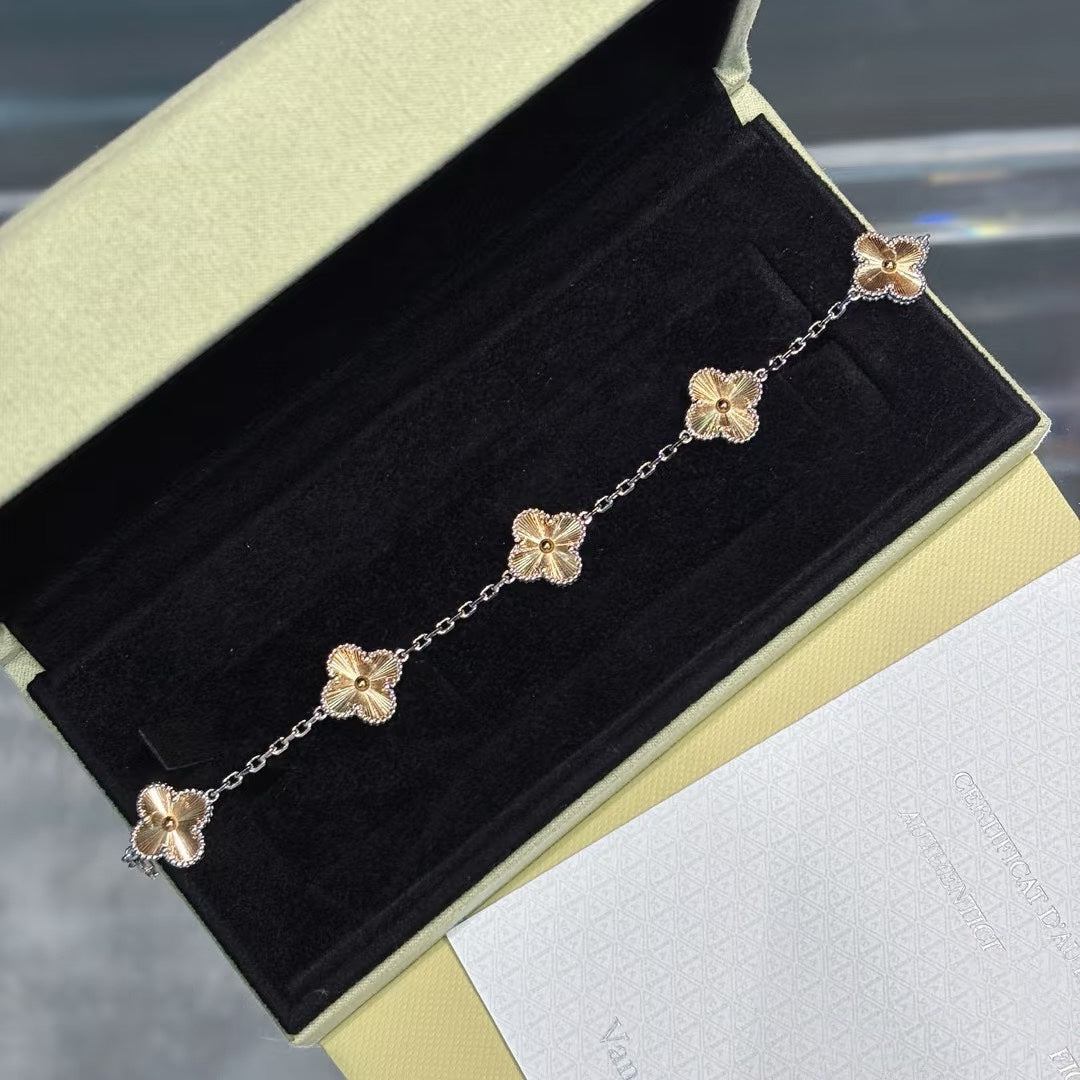 Clover Bracelet 5 Motifs Gold