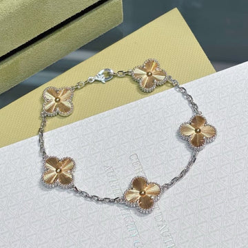 Clover Bracelet 5 Motifs Gold