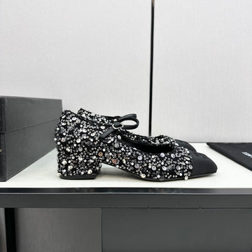 CC Mary Jane In Black Sequins And Velvet
