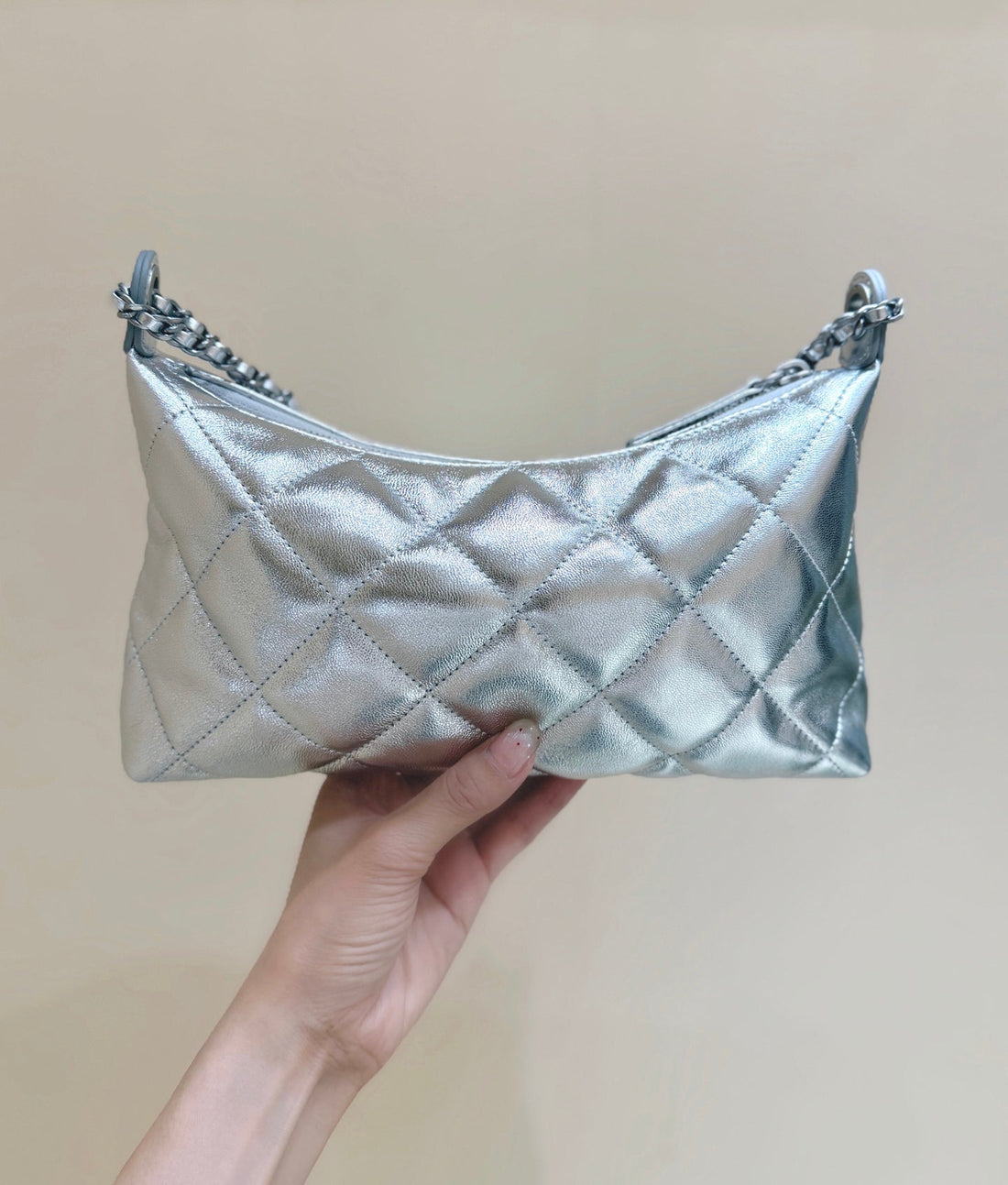 Chanel 2025 Hobo Dumpling Bag 26CM Calfskin Leather 339343
