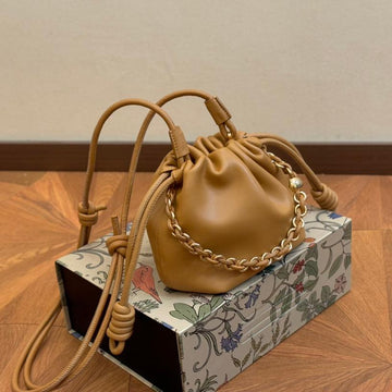 Loe Mini 18 Flamenco Purse In Warm Desert Nappa Lambskin