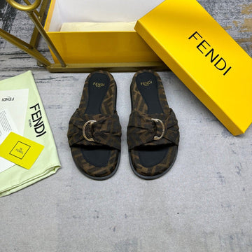 Ff Feel 10 Brown Black Ff Jacquard Slide