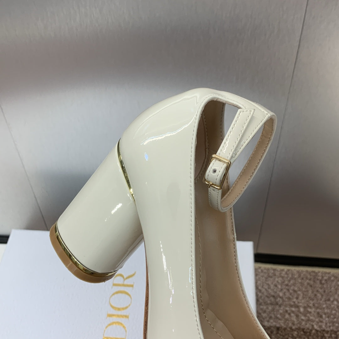 CD Miss Dior Pump 85MM Glossy White Cowhide