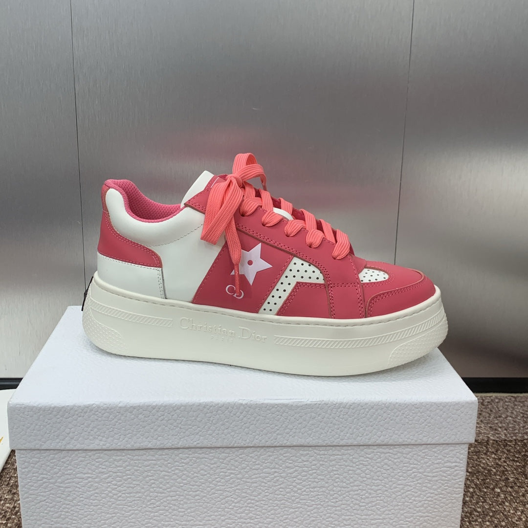CD Star Platform Sneaker 35MM Coral Pink Calfskin