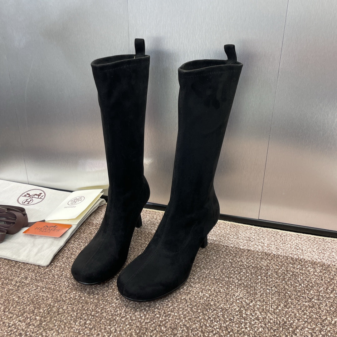 Hm High Boots 75MM In Black Suede 975151