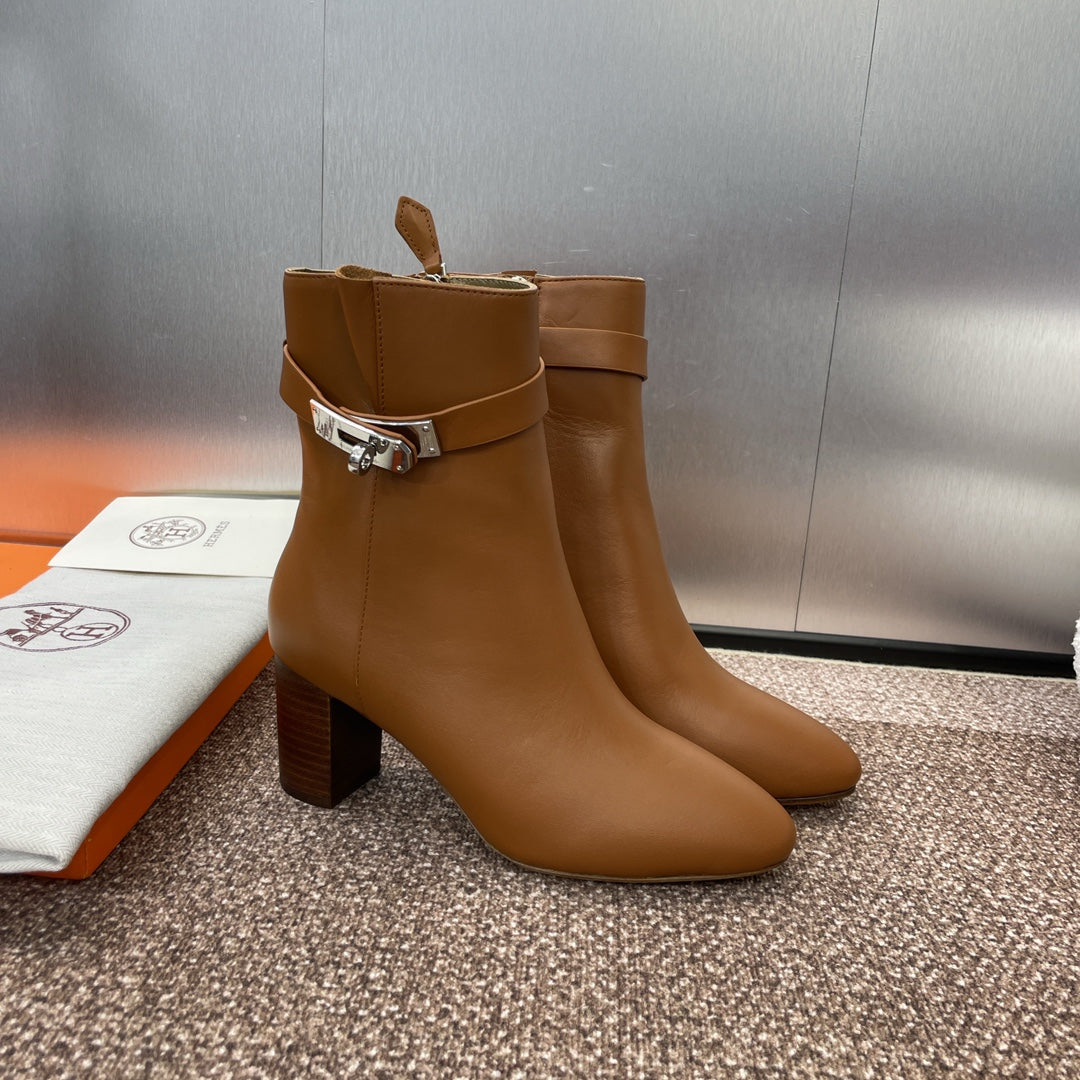 Hm Saint Germain Ankle Boot 65MM In Gingerbread Calfskin 975167